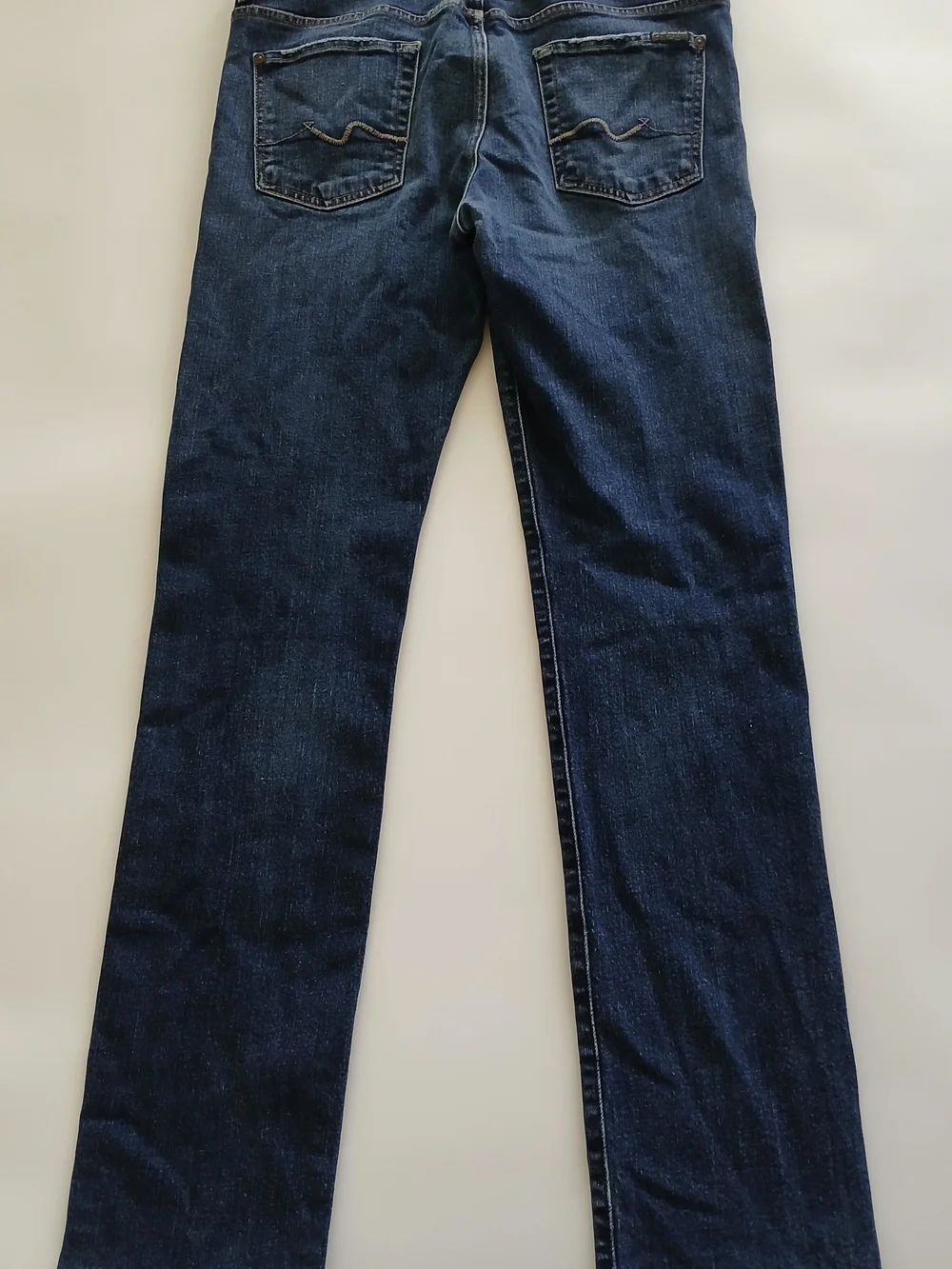 7 For All Mankind Distressed Deep Indigo Jeans Size 34 - Picture 11 of 13